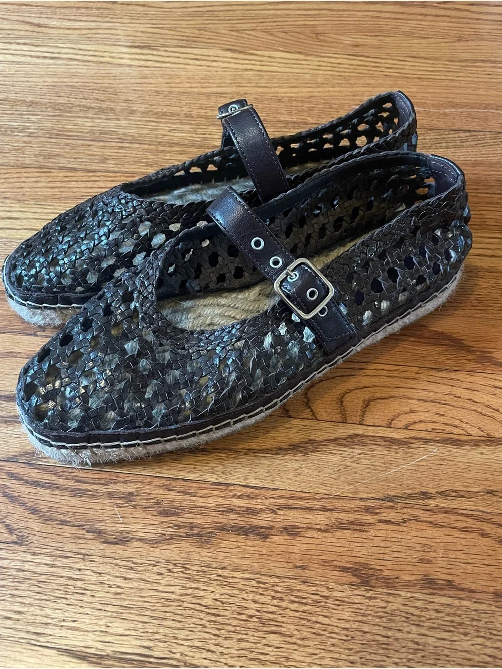 Madewell Remy Mary Jane Espadrille - Black Woven Leather